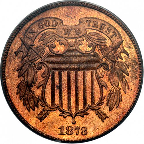2 cent Obverse Image minted in UNITED STATES in 1873   - The Coin Database