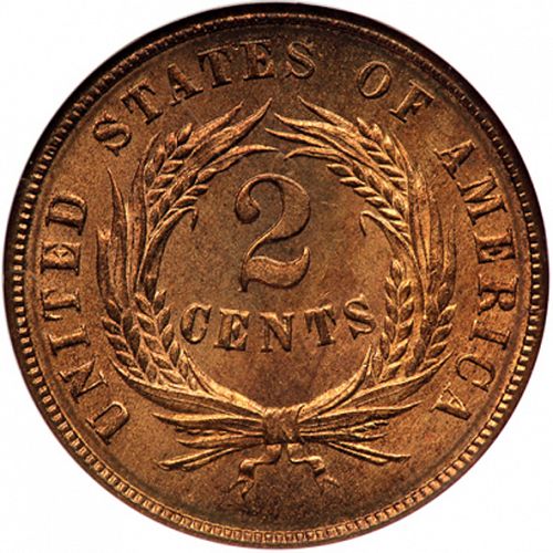 2 cent Reverse Image minted in UNITED STATES in 1864   - The Coin Database