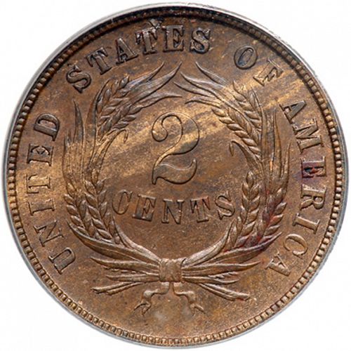 2 cent Reverse Image minted in UNITED STATES in 1866   - The Coin Database