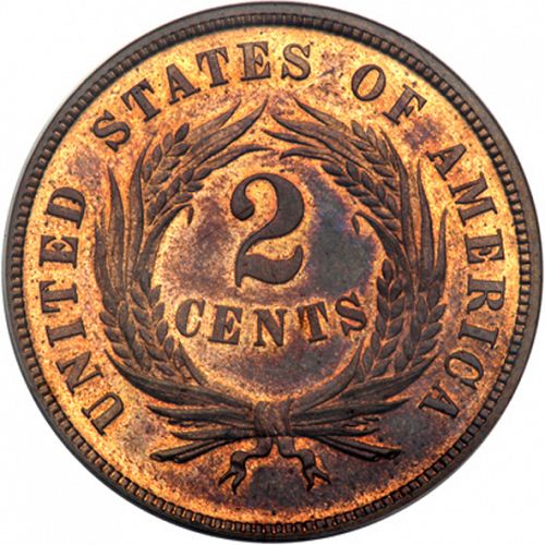 2 cent Reverse Image minted in UNITED STATES in 1868   - The Coin Database