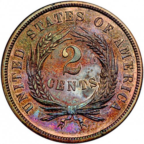 2 cent Reverse Image minted in UNITED STATES in 1869   - The Coin Database