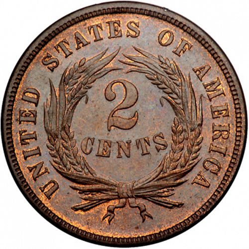2 cent Reverse Image minted in UNITED STATES in 1871   - The Coin Database