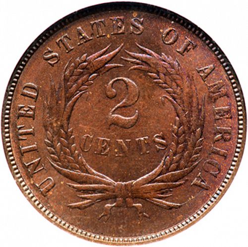 2 cent Reverse Image minted in UNITED STATES in 1872   - The Coin Database