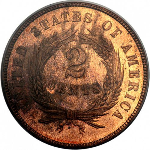 2 cent Reverse Image minted in UNITED STATES in 1873   - The Coin Database