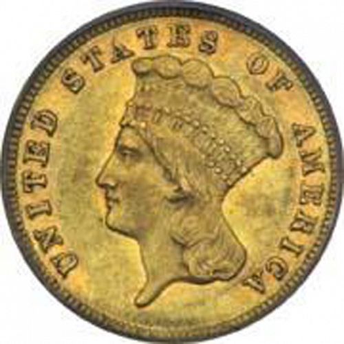 3 dollar Obverse Image minted in UNITED STATES in 1867 (Gold 3$)  - The Coin Database