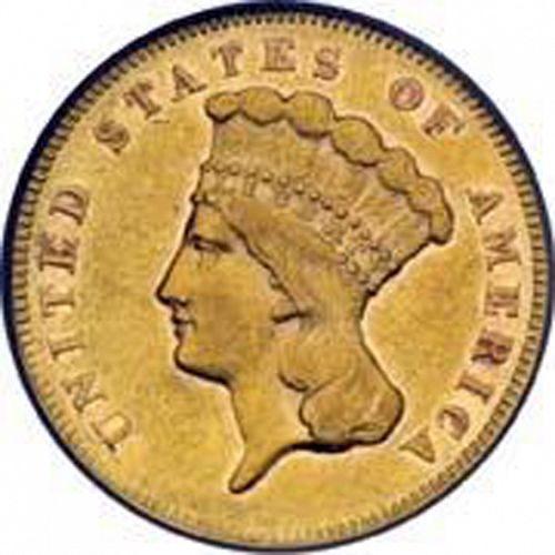 3 dollar Obverse Image minted in UNITED STATES in 1869 (Gold 3$)  - The Coin Database
