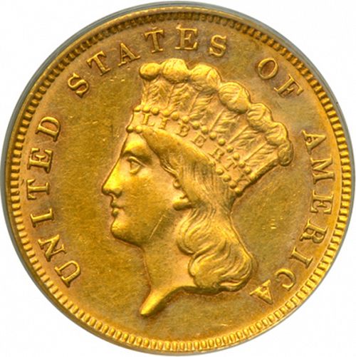 3 dollar Obverse Image minted in UNITED STATES in 1870 (Gold 3$)  - The Coin Database
