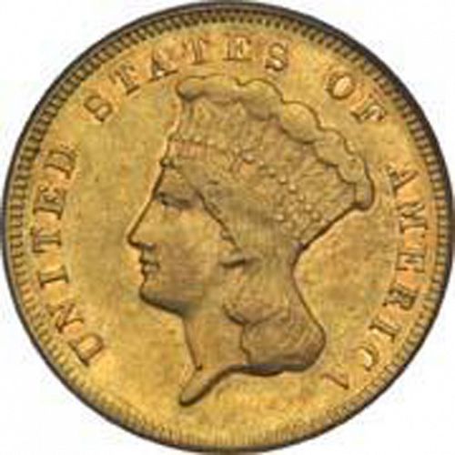 3 dollar Obverse Image minted in UNITED STATES in 1871 (Gold 3$)  - The Coin Database