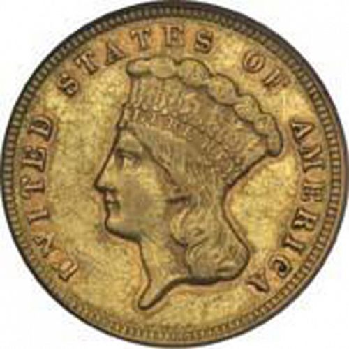 3 dollar Obverse Image minted in UNITED STATES in 1872 (Gold 3$)  - The Coin Database