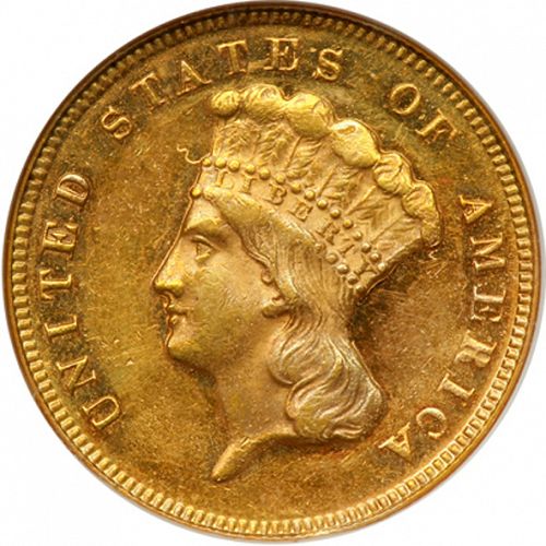 3 dollar Obverse Image minted in UNITED STATES in 1873 (Gold 3$)  - The Coin Database