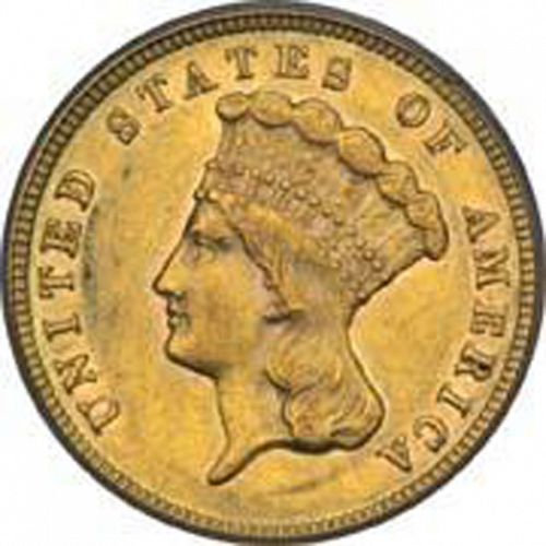 3 dollar Obverse Image minted in UNITED STATES in 1879 (Gold 3$)  - The Coin Database