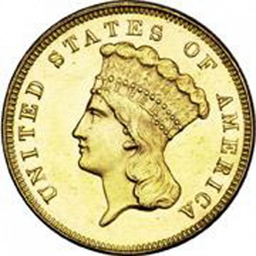 3 dollar Obverse Image minted in UNITED STATES in 1880 (Gold 3$)  - The Coin Database