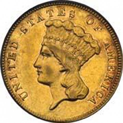 3 dollar Obverse Image minted in UNITED STATES in 1884 (Gold 3$)  - The Coin Database