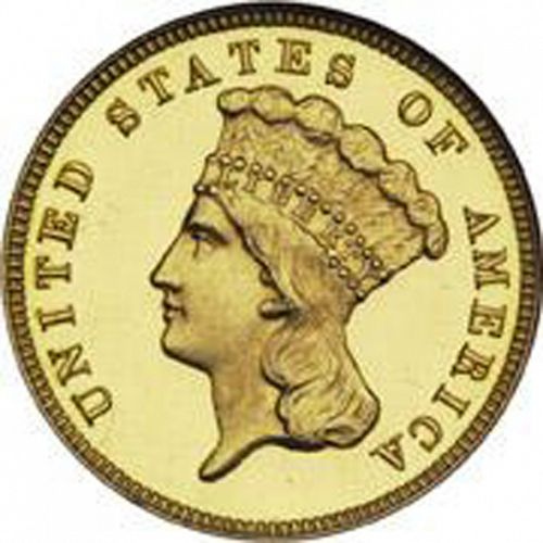 3 dollar Obverse Image minted in UNITED STATES in 1886 (Gold 3$)  - The Coin Database