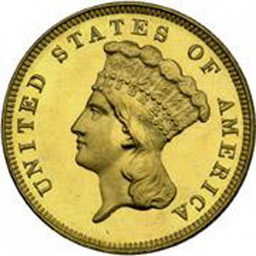 3 dollar Obverse Image minted in UNITED STATES in 1887 (Gold 3$)  - The Coin Database