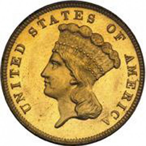 3 dollar Obverse Image minted in UNITED STATES in 1888 (Gold 3$)  - The Coin Database