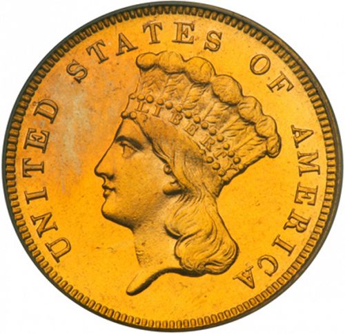 3 dollar Obverse Image minted in UNITED STATES in 1889 (Gold 3$)  - The Coin Database