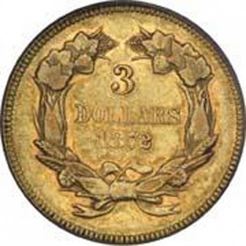 3 dollar Reverse Image minted in UNITED STATES in 1872 (Gold 3$)  - The Coin Database