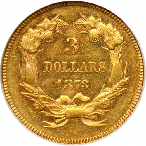 3 dollar Reverse Image minted in UNITED STATES in 1873 (Gold 3$)  - The Coin Database