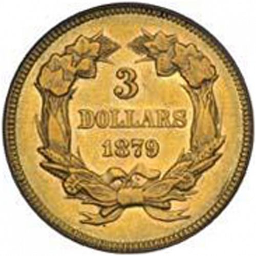 3 dollar Reverse Image minted in UNITED STATES in 1879 (Gold 3$)  - The Coin Database