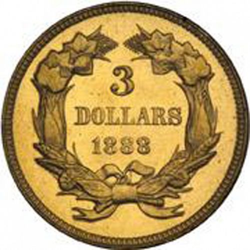 3 dollar Reverse Image minted in UNITED STATES in 1888 (Gold 3$)  - The Coin Database