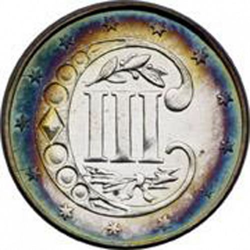 3 cent Reverse Image minted in UNITED STATES in 1859 (Type III)  - The Coin Database