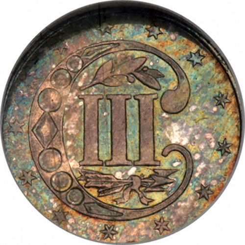 3 cent Reverse Image minted in UNITED STATES in 1860 (Type III)  - The Coin Database