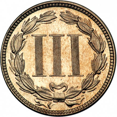 3 cent Reverse Image minted in UNITED STATES in 1866   - The Coin Database