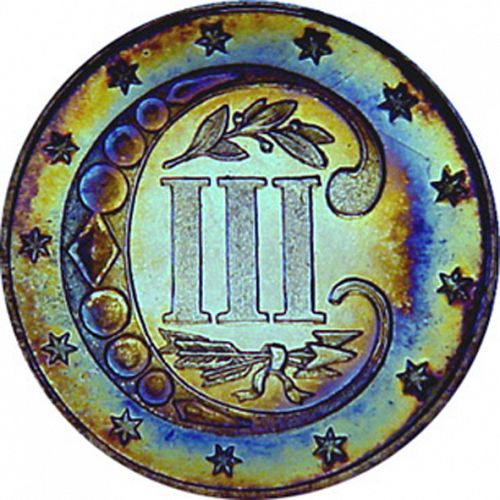 3 cent Reverse Image minted in UNITED STATES in 1867 (Type III)  - The Coin Database