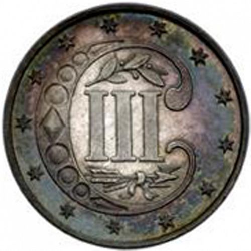 3 cent Reverse Image minted in UNITED STATES in 1869 (Type III)  - The Coin Database