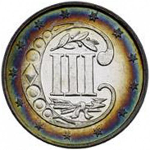 3 cent Reverse Image minted in UNITED STATES in 1871 (Type III)  - The Coin Database