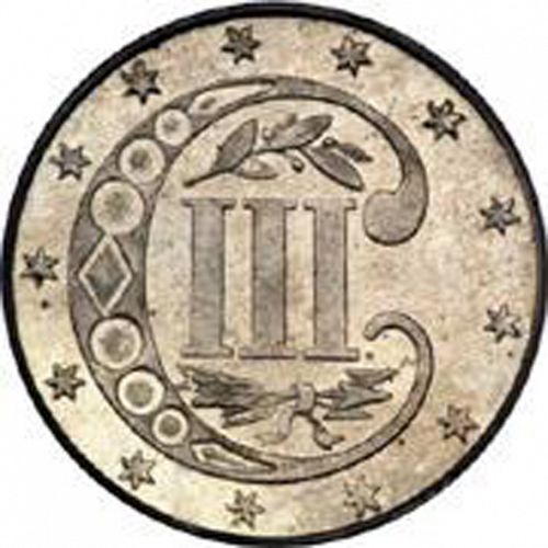 3 cent Reverse Image minted in UNITED STATES in 1872 (Type III)  - The Coin Database