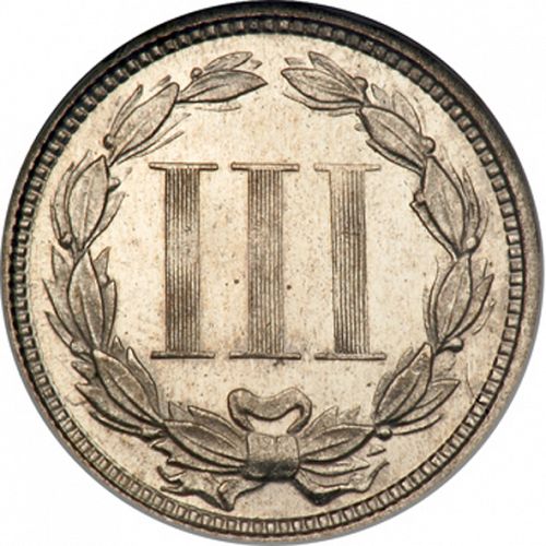 3 cent Reverse Image minted in UNITED STATES in 1873   - The Coin Database