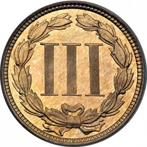 3 cent Reverse Image minted in UNITED STATES in 1874   - The Coin Database