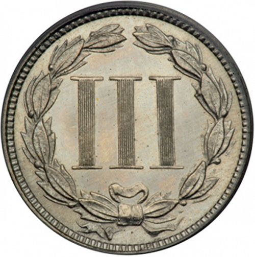 3 cent Reverse Image minted in UNITED STATES in 1875   - The Coin Database