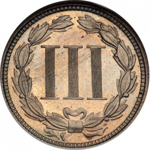 3 cent Reverse Image minted in UNITED STATES in 1876   - The Coin Database