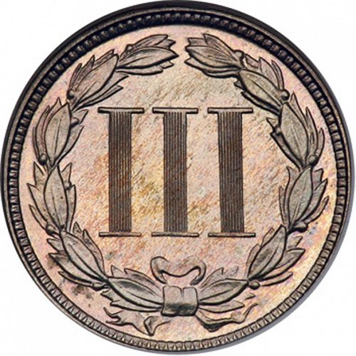 3 cent Reverse Image minted in UNITED STATES in 1877   - The Coin Database