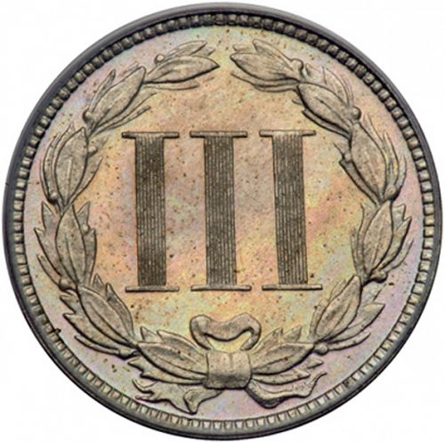 3 cent Reverse Image minted in UNITED STATES in 1879   - The Coin Database