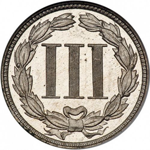 3 cent Reverse Image minted in UNITED STATES in 1881   - The Coin Database
