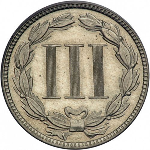 3 cent Reverse Image minted in UNITED STATES in 1883   - The Coin Database