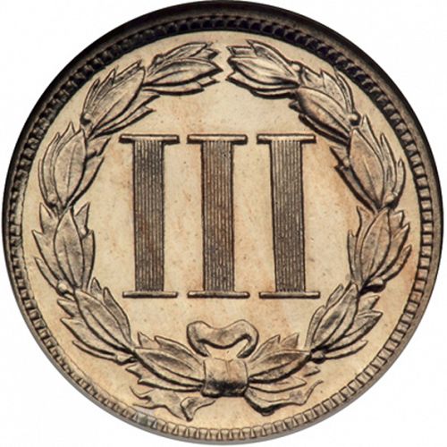 3 cent Reverse Image minted in UNITED STATES in 1884   - The Coin Database