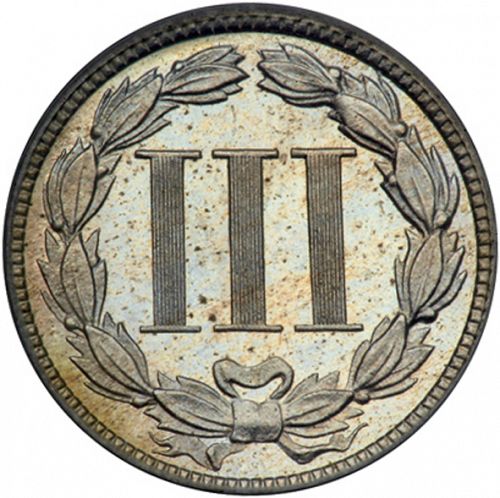 3 cent Reverse Image minted in UNITED STATES in 1886   - The Coin Database