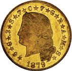4 dollar Obverse Image minted in UNITED STATES in 1879 (Flowing Hair)  - The Coin Database