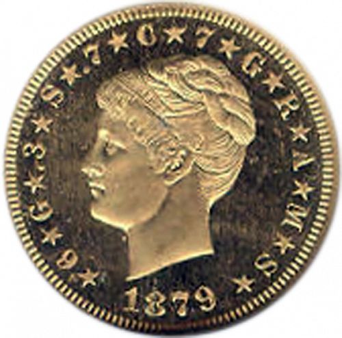4 dollar Obverse Image minted in UNITED STATES in 1879 (Coiled Hair)  - The Coin Database
