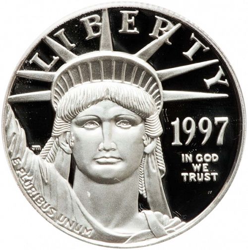 Bullion Obverse Image minted in UNITED STATES in 1997W (American Eagle -  Platinum 50 $)  - The Coin Database