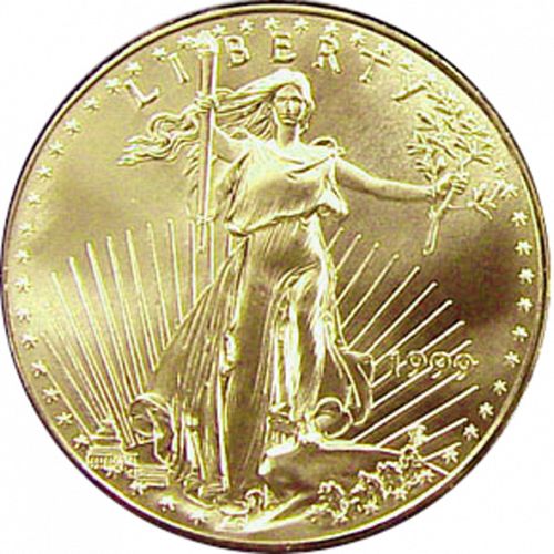 Bullion Obverse Image minted in UNITED STATES in 1999 (American Eagle -  Gold 50 $)  - The Coin Database