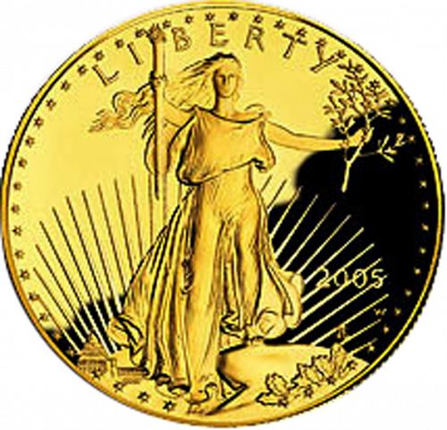 Bullion Obverse Image minted in UNITED STATES in 2005W (American Eagle -  Gold 50 $)  - The Coin Database