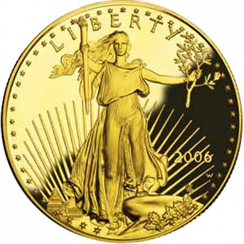 Bullion Obverse Image minted in UNITED STATES in 2006W (American Eagle -  Gold 50 $)  - The Coin Database
