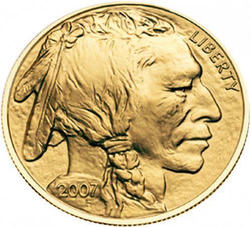 Bullion Obverse Image minted in UNITED STATES in 2007 (Gold Buffalo -  Gold 50 $)  - The Coin Database