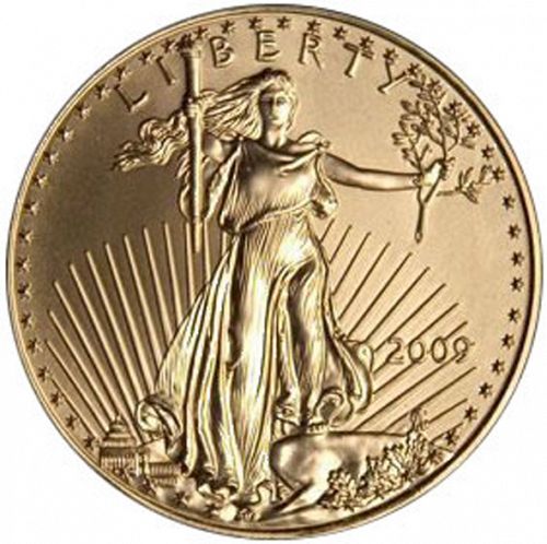 Bullion Obverse Image minted in UNITED STATES in 2009 (American Eagle -  Gold 50 $)  - The Coin Database